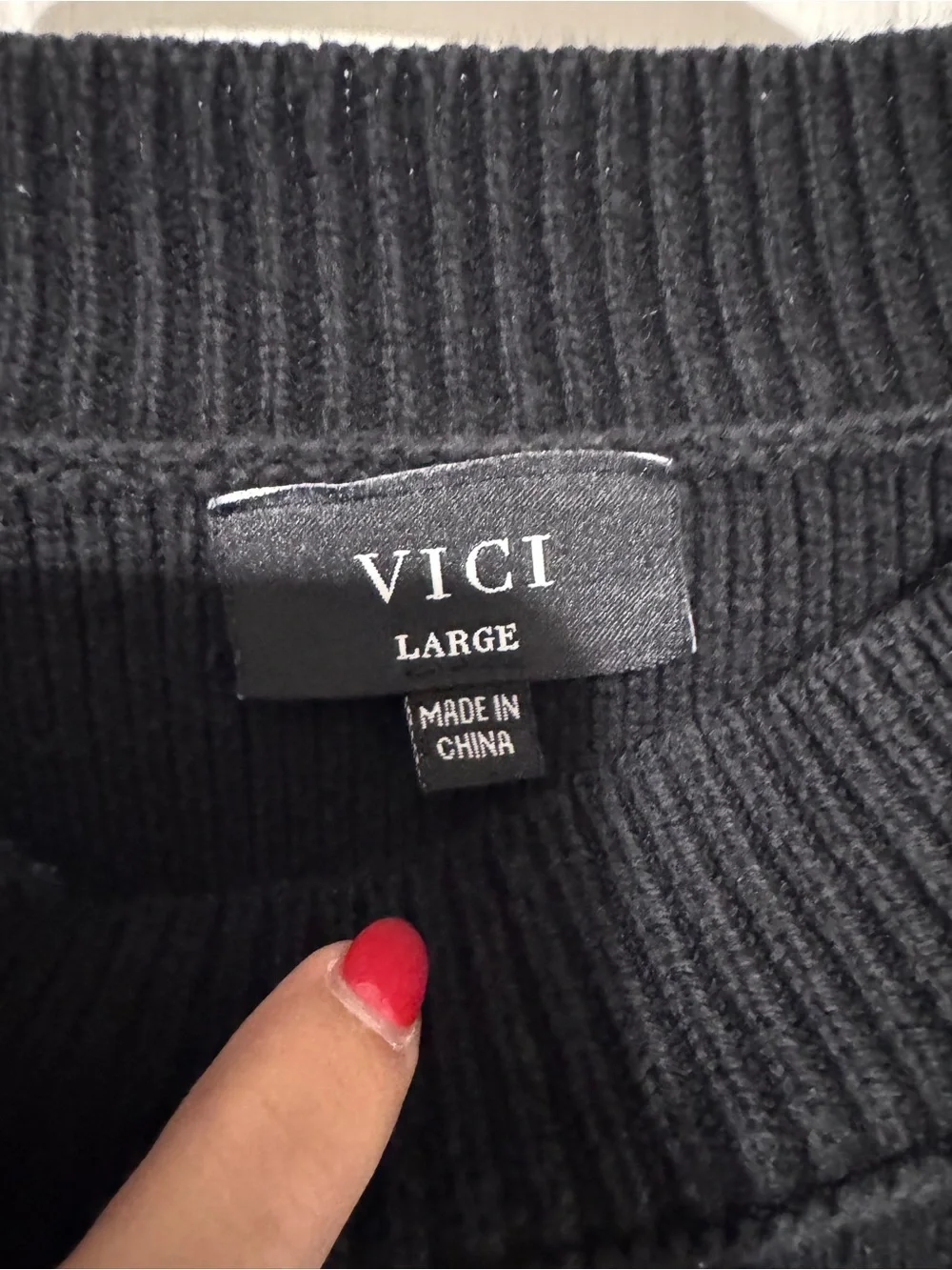 Vici Black Oversized Crewneck Sweater